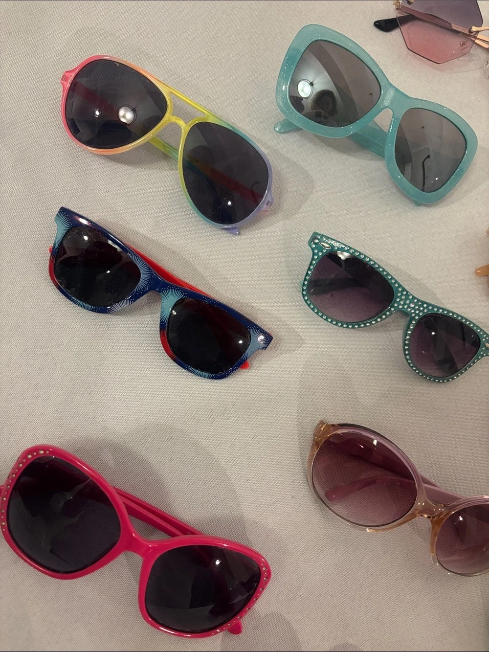 16 pairs of Cotton Candy Kids Sunglasses Assorted Pink Purple Blue Green Brown